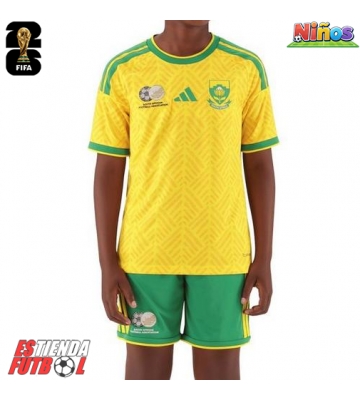 Sudáfrica Primera Equipación Niños Mundial 2026 Manga Corta (+ Pantalones cortos)
